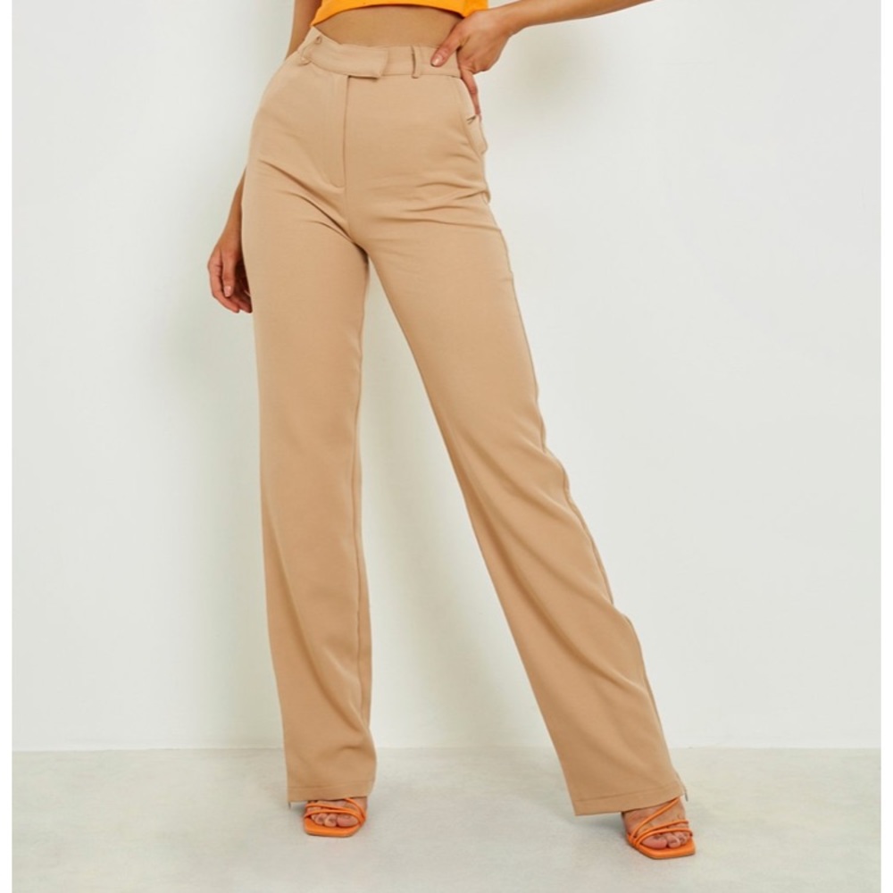 Khaki straight leg pants